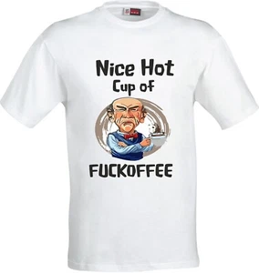 Bonita Camiseta Blanca Hot Cup of F**Koffee Walter Adulto - Imagen 1 de 1