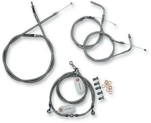 Baron Complete Stainless +18in. Handlebar Cable/Brake Line Kit BA-8074KT-18 - Picture 1 of 1