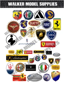1:24 scale Pre-cut Italian car Logo Garage signs stickers model car. 8 - Picture 1 of 2