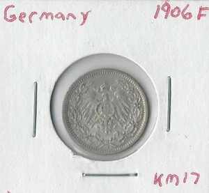 Coin Germany (Empire) 1/2 Mark 1906 F KM17, silver - Picture 1 of 3