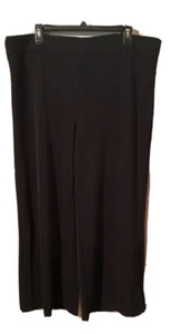 Isaac Mizrahi Live! Wide Leg Stretch Pants Black  Size XLP. T20 - Picture 1 of 7