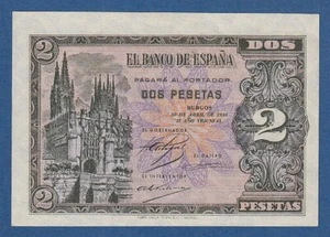 ESPAÑA // SPAIN -- 2 PESETAS ( 1938 ) -- SC- // aUNC -- SERIE H -- PICK 109a . - Bild 1 von 2
