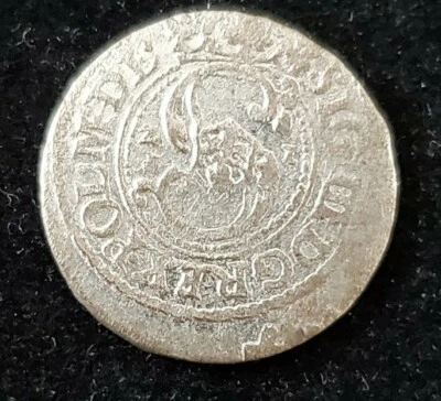 Poland Riga Solidus Szelag Schilling 1621 (Z1) Sigismund III Silver ◇S6 - Image 1 of 3