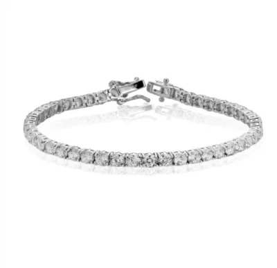URANIA PREZIOSI - Bracciale Tennis in argento con brillanti da 3 mm - 19 cm - Immagine 1 di 2