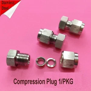Compression 1/8" Tube Plug Stainless Steel Fitting Adapter LOK-@H0 - Bild 1 von 2