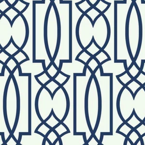 WATERCOLORS CM2383 LARGE LATTICE WALLPAPER BLUE AND WHITE Geometric By York - Picture 1 of 4