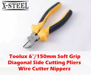 Toolux 6''/150mm Soft Grip Diagonal Side Cutting Pliers Wire Cutter Nippers - Picture 1 of 3