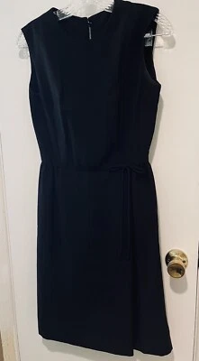 Vintage 50s Fitted Black Sheath Dress Union Tag Zip B33 W25 XS S Audrey Hepburn - Image 1 of 4