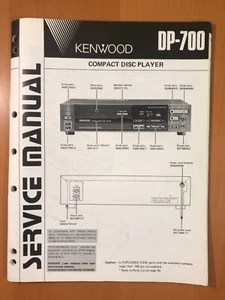 ORIGINAL SERVICE MANUAL & SCHEMATIC KENWOOD DP-700 COMPACT DISC PLAYER D368 - Picture 1 of 3