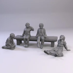 Set 17 - Sitting Children - Scenery Miniatures by Tiny Furniture - Picture 1 of 2