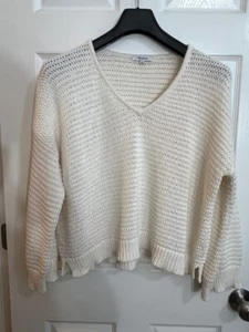 Madewell Damen Strickpullover elfenbein Gr. L locker gewebt Baumwollmischung Pullover - Bild 1 von 11