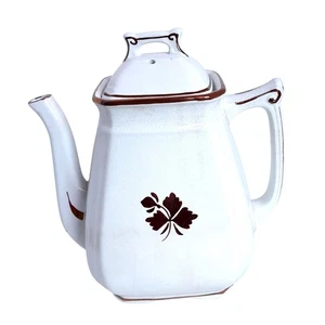 A Meakin Copper Tea Leaf Antique Ironstone Teapot Coffee Pot England - Picture 1 of 14