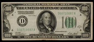 FR 2151-D $100 1928 A Federal Reserve Note US - New High SN - VF - CA1708 - Picture 1 of 2