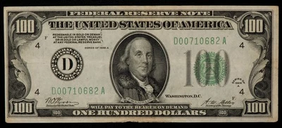 FR 2151-D $100 1928 A Federal Reserve Note US - New High SN - VF - CA1708 - Image 1 of 2