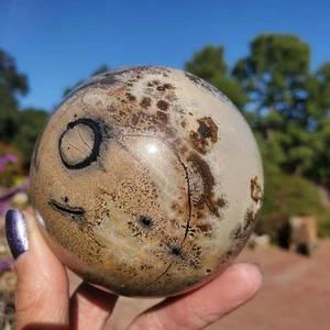 Picture Jasper Story Stone Dendritic Crystal Sphere | 619 grams | 78mm - Picture 1 of 17