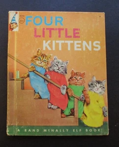 FOUR LITTLE KITTENS  Rand Mcnally Elf 1957 Marjorie Barrows Real Live Animals VG - Bild 1 von 6
