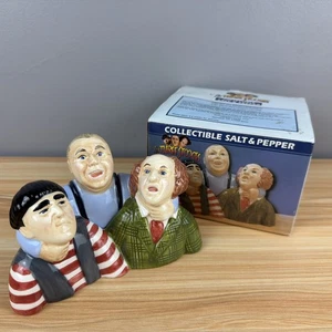 Display Only 3 THREE STOOGES Moe Curly Larry Salz & Pfefferstreuer 1997 Clay Art - Bild 1 von 21