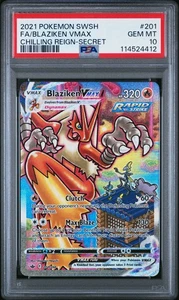 Blaziken Vmax 201 PSA 10 Gem Mint - Chilling Reign - Pokemon - Picture 1 of 2