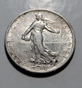 1916 FRANCE 1 FRANC – .835 SILVER - Picture 1 of 3