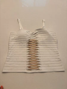 Dolce Cabo Twist Crochet Forrado Acolchado Elástico Vendaje Tanque Grande - Imagen 1 de 10