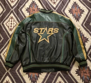 Chaqueta Bomber Deportiva De Colección Dallas Stars 58 Cuero Bordada Para Hombre XL RARA - Imagen 1 de 12