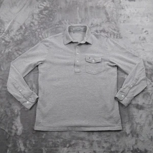 Criquet Pullover Shirt Mens Medium Gray Organic Cotton Long Sleeve Pocket Casual - Picture 1 of 17