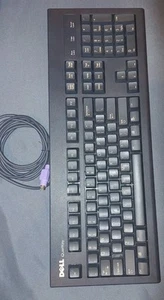 BLACK Vintage Dell Quietkey PS/2 Keyboard model RT7D5JTW - Picture 1 of 7