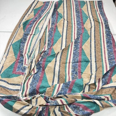 Sábana bajera vintage queen verde triángulo rayas algodón suroeste y2k años 90 80 Foto 1 de 4