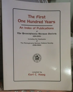 1891-1990 Index to Pennsylvania German Publlications: Yearbooks,Folklore Society - Picture 1 of 6