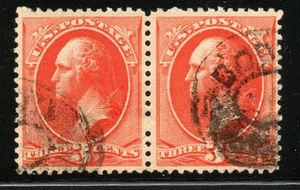 Sellos de Estados Unidos - Sello clásico - US Scott #214 par usado (A49) - Imagen 1 de 1