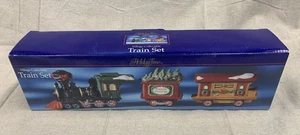 Vintage Holiday Time Village Collectible Seasons Greetings 3 Piece Train Set NOS - Picture 1 of 12