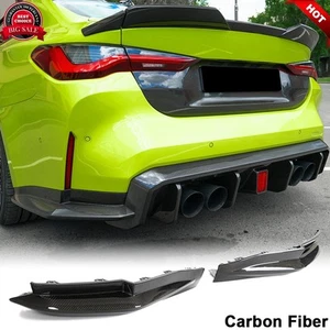 For BMW G80 M3 2021-24 REAL CARBON Rear Bumper Lip Splitters Side Canard Fins - Bild 1 von 12