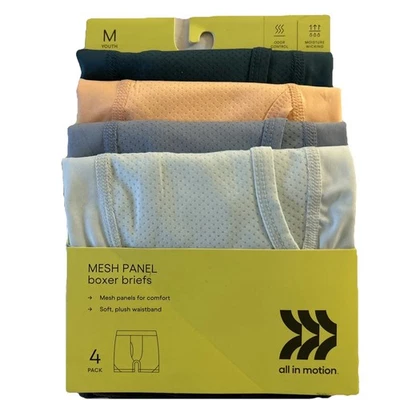 All in motion boy's boxer briefs. Medium Youth 8 Various colors. (4 Pack). - Image 1 of 4