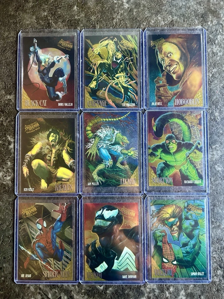 1995 MARVEL FLEER ULTRA SPIDER-MAN GOLDEN WEB 9 CARD FULL SET 1-9 - Image 1 of 4