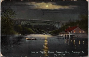 1913 PITTSBURG, Pennsylvania Postcard "Lake in Panther Hollow, Schenley Park" - Picture 1 of 2