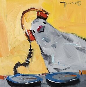 JOSE TRUJILLO Oil Painting IMPRESSIONISM Collectible ORIGINAL Pigeon Bird DJ