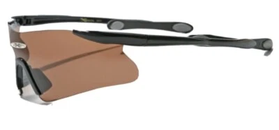 NEW SHIELD BLACK SPORT CYCLING WRAP AROUND RIMLESS SUNGLASSES UNISEX XL130 - Image 1 of 2