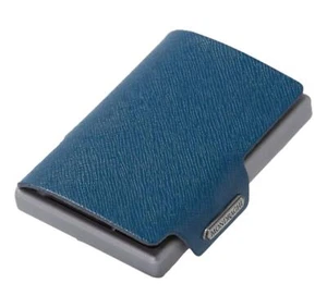 MONDRAGHI Saffiano Blue Mini Wallet Leder RFID-Schutz Farbe Blue - Bild 1 von 7