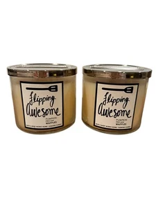 2 Bath & Body Works Flipping Awesome Pumpkin Pekannuss-Waffeln 3-Docht-Kerze 14,5 Oz. - Bild 1 von 3