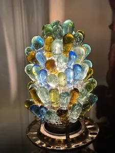 8" Racimo de uva de vidrio soplado Art Nouveau disponibles sombra con cuentas - Imagen 1 de 12