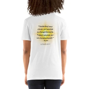 Rumi Quote Unisex T-Shirt Gift Clever Wise Uplifting Peaceful Horizon - Picture 1 of 5
