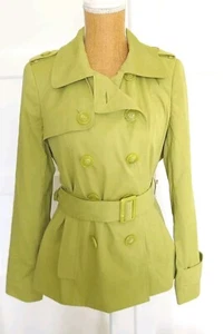 Debenhams Collection Size 14 Ladies Lime Green Half Coat Jacket Lined - Picture 1 of 6