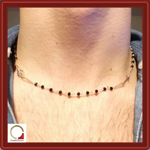 Halskette Rosenkranz aus Silber 925 Pink Halsnah Herren Damen Kristalle Salim Sw - Bild 1 von 8