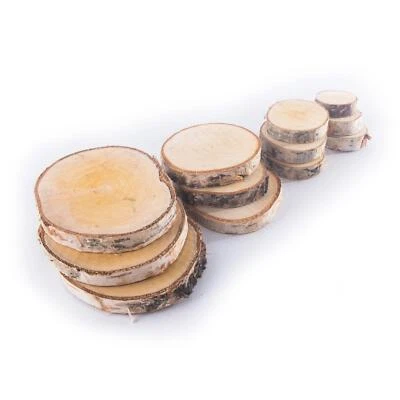 Wood Log Slices | 5 Sizes | Blank Tree Discs Bark Pieces DIY Circles Crafts - Image 1 of 4