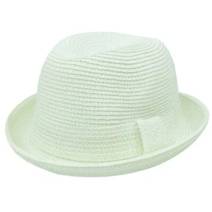 Solid White Fits One Size 100% Paper Fedora Stetson Homburg Bowler Flip Bowl Hat - Picture 1 of 1