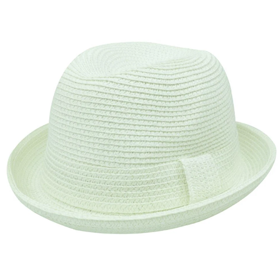 Sombrero de cuenco abatible blanco sólido para talla única 100 % papel Fedora Stetson Homburg Bowler Foto 1 de 1