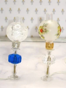 Paar elektrische Glas Windlicht Lampen (funktioniert) - Handwerk Puppenhaus Miniatur - Bild 1 von 10