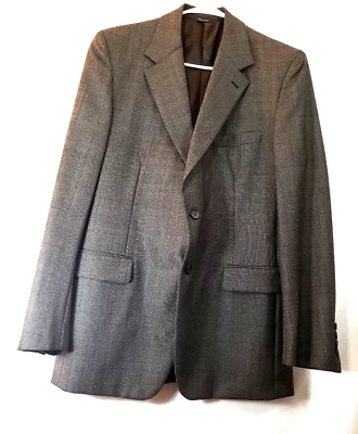 Prada Mens 2 Btn Blazer jacket 44R/EU54R Brown check 100% Virgin Wool Italy NWOT - Image 1 of 4
