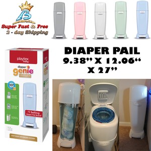 Diaper Pail With Odor Control Antimicrobial Double Plastic 8.14 Lbs 270 Diapers
