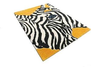 Modern Zebra Rug Black Tone Large Area Rug 100% Woolen New Zealand Rug Carpets - Picture 1 of 7